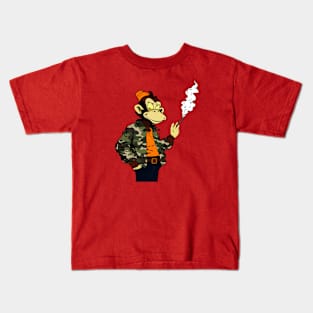 Monkey Smoking A Cigar Kids T-Shirt